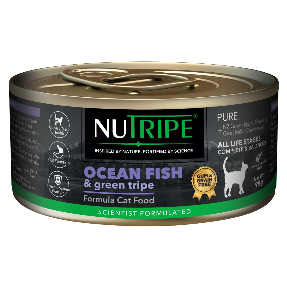 Nutripe PURE Wet Cat Food – Ocean Fish & Green Tripe, 95g