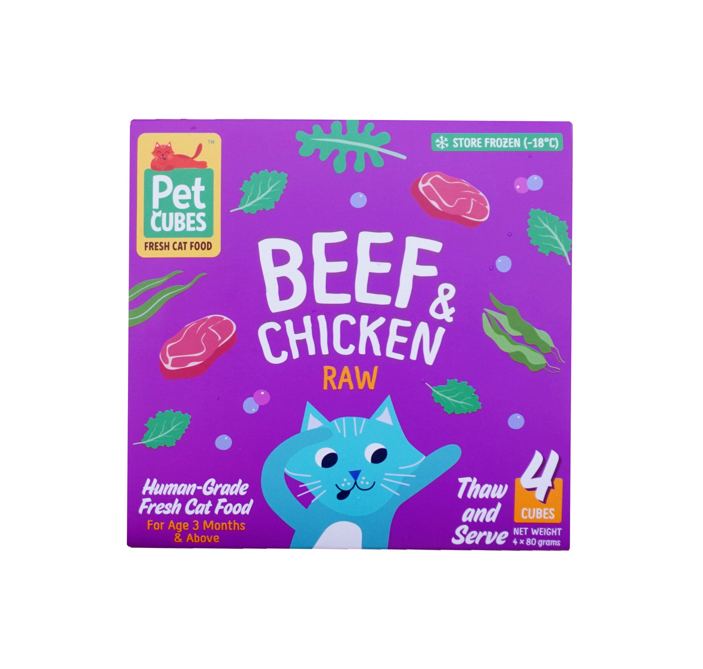 PetCubes Beef & Chicken Frozen Raw Cat Food