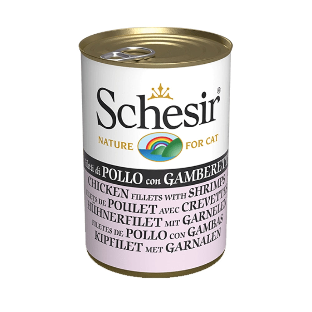 Schesir Chicken Fillets with Shrimp in Jelly Canned Cat Food, 140g