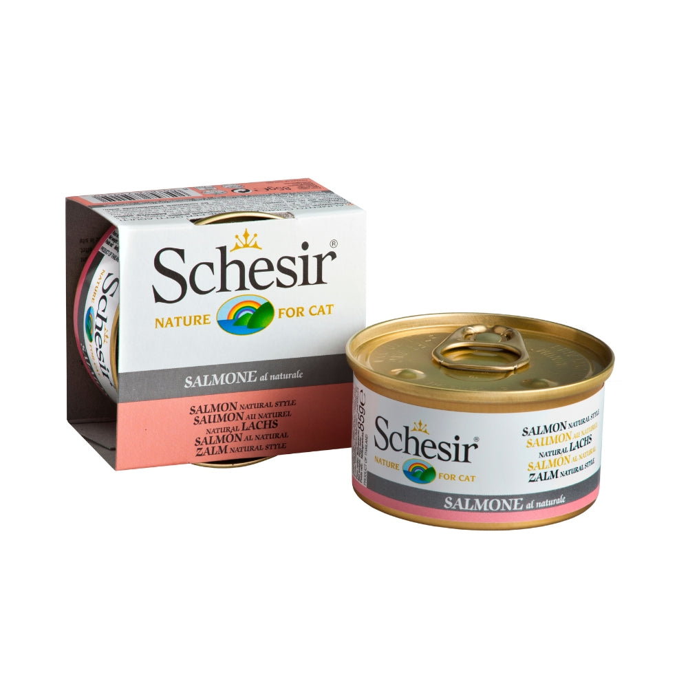 Schesir Salmon Natural Style in Water Canned Cat Food, 85g