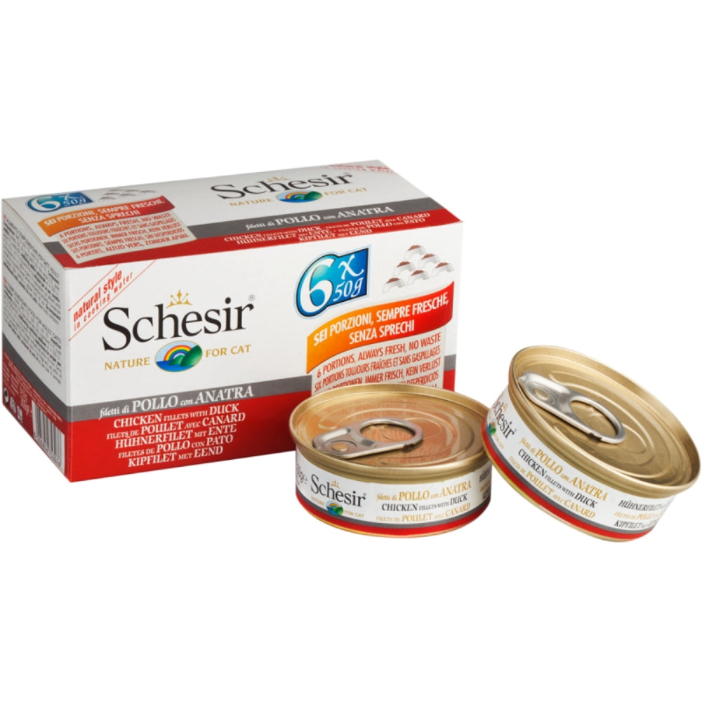 Schesir Chicken with Duck in Jelly Canned Cat Food, 6 x 50g