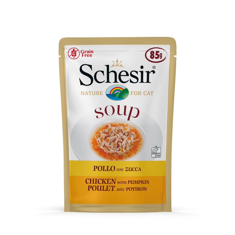 Schesir Chicken with Pumpkin Cat Food Soup Pouch, 85g