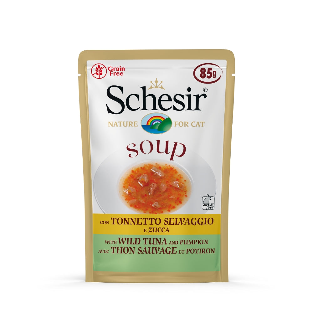 Schesir Wild Tuna and Pumpkin Cat Food Soup Pouch, 85g