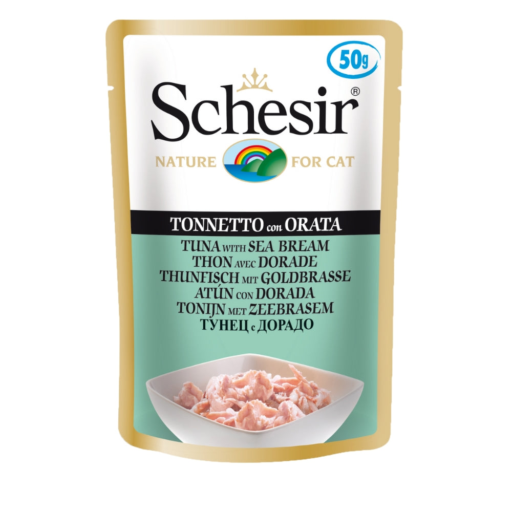 Schesir Tuna with Sea Bream Cat Food Pouch, 50g