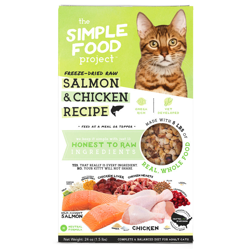 The Simple Food Project Freeze-Dried Raw Cat Food – Salmon & Chicken