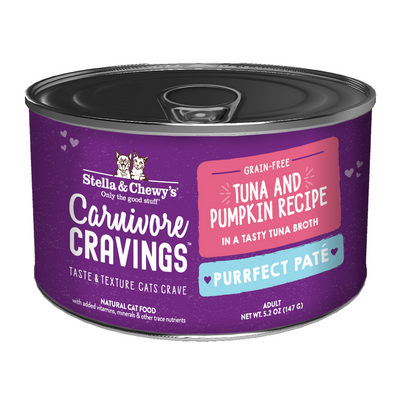 (Carton of 6) Stella & Chewy’s Carnivore Cravings – Purrfect Pate Tuna & Pumpkin Pate Recipe in Broth 5.2oz