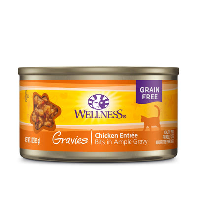 (Carton of 12) Wellness Complete Health Gravies Chicken Dinner Canned Cat Food, 3 oz