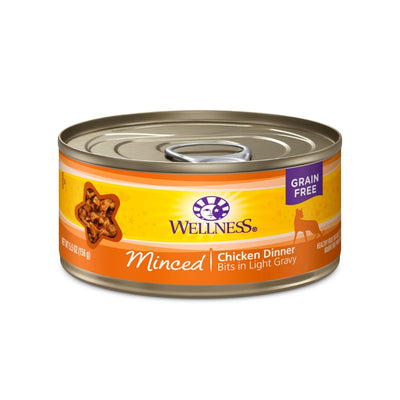 (Carton of 12) Wellness Complete Health Minced Chicken Dinner Canned Cat Food, 5.5 oz