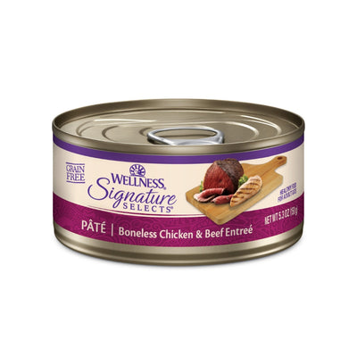 (Carton of 12) Wellness CORE Signature Selects Paté Boneless Chicken & Beef Entrée Canned Cat Food, 5.3 oz