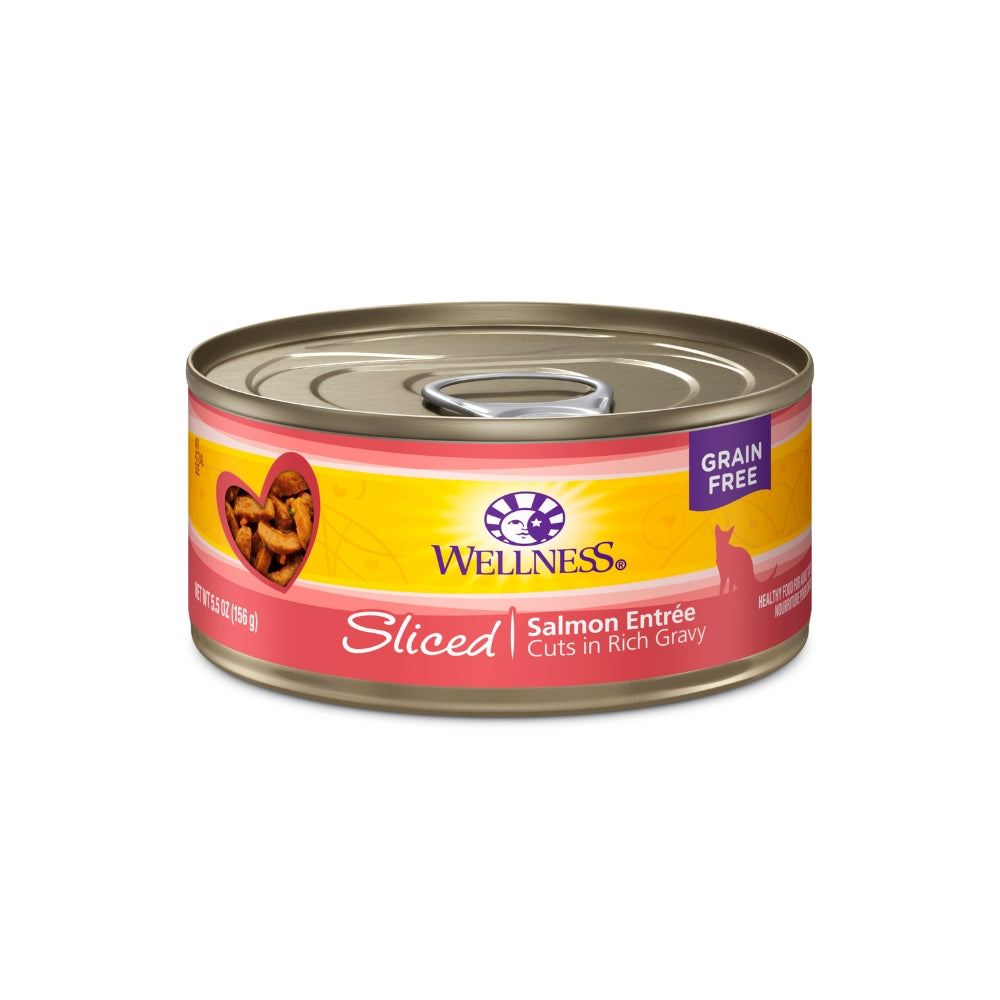 Wellness Complete Health Sliced Salmon Entree Canned Cat Food, 5.5 oz