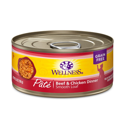 (Carton of 12) Wellness Complete Health Pate Beef & Chicken Cat Canned Food, 5.5 oz