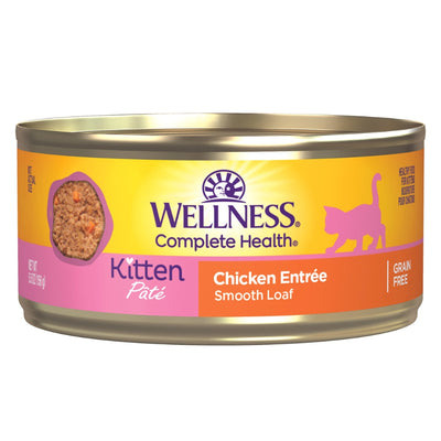 (Carton of 12) Wellness Complete Health Pate Kitten Chicken Cat Canned Food, 5.5 oz