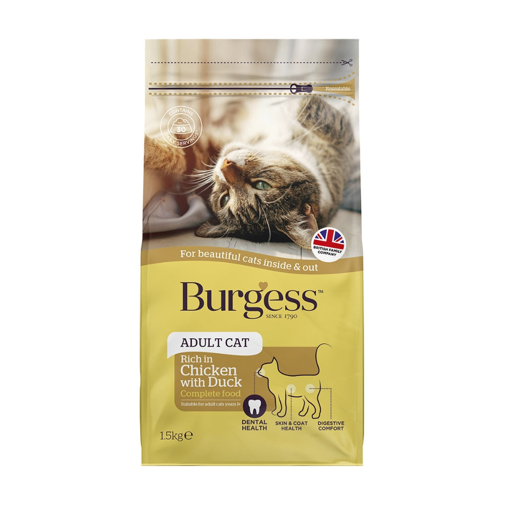 Burgess Chicken with Duck Cat Dry Food, 1.5kg