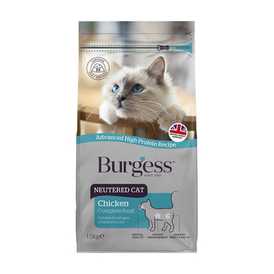 Burgess Neutered Cat Dry Food, 1.5kg